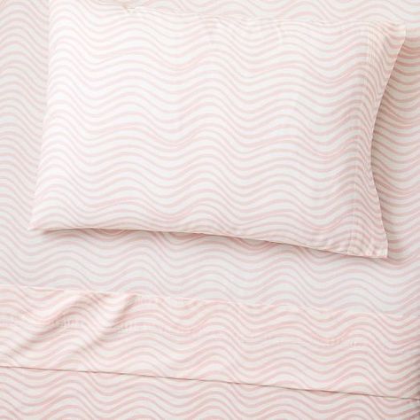 Kids Sheets & Sheet Sets | West Elm Modern Kids Beds, Kids Sheet Sets, West Elm Bedding, Sky Quilt, Kids Sheets, West Elm Kids, Pink Sheets, Urban Decor, Twin Xl Bedding