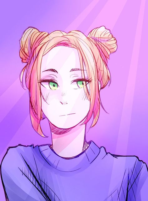 Space Buns Drawing Anime, Space Buns Drawing Reference, Anime Space Buns, Space Buns Drawing, Buns Drawing, Anime Hair Reference, Aph Poland, Hetalia Poland, Poland Hetalia