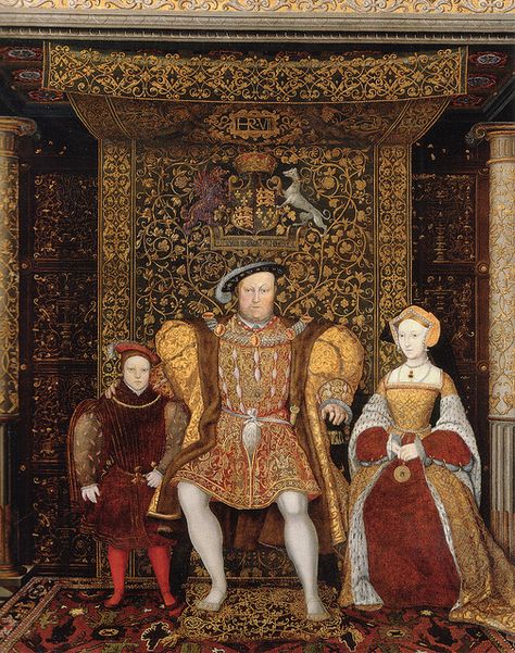 Henry VIII with his son, Edward, Prince of Wales, and his third wife Jane Seymour (posthumous) Wives Of Henry Viii, Tudor Costumes, Tudor Dynasty, Tudor Era, Catherine Of Aragon, King Henry Viii, Tudor History, King Henry, Jane Seymour