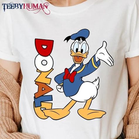 Donald Duck Shirts For Disney, Donald Duck Shirt, Duck Shirt, Boys T Shirts, Sweatshirt Hoodie, Donald Duck, Unisex Sweatshirt, Shirt Design, Classic T Shirts