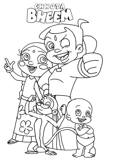 Chhota bheem coloring page Friends Colouring Pages, Bheem Drawing, Mighty Little Bheem, Cartoon Drawing Images, Chota Bheem, Chhota Bheem, Farm Coloring Pages, Superhero Coloring Pages, Wedding Drawing