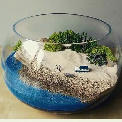 Modern House Plants, Indoor Interior Design, House Plants Aesthetic, Miniature Garden Ideas, Indoor Garden Design, Self Sustaining Terrarium, Terrarium Scene, Amazing Aesthetic, Terrarium Jar