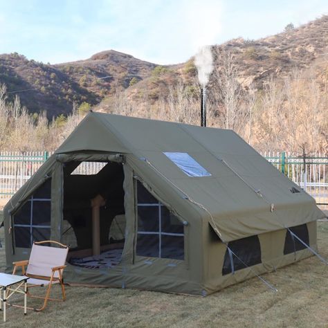 Sport Tent Inflatable Tent with Pump,Family Tent for 4-6 Persons with Stove Jack Hole,4 Season 3000mm Waterproof Windproof Large Air Tent Pop-Up Tents,Quick to Set up Sports Tent, 6 Person Tent, 4 Season Tent, Inflatable Tent, Air Tent, Large Tent, Waterproof Tent, Hiking Tent, Tent Pegs