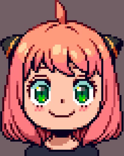 PixelArt Anime 32x32 Anya 32x32 Pixel Art Anime, Anime Pixel Art 32x32, Minecraft 2023, Pixelart Anime, Pixelated Art, Mini Toile, Anime Pixel, Map Minecraft, Simple Anime