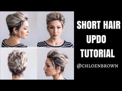 EASY UPDO Tutorial for SHORT HAIR | Chloe Brown - YouTube Easy Updo Tutorial, Short Updo, Simple Updo Tutorial, Updo Easy, Short Hair Updo Tutorial, Easy Work Hairstyles, Hair Updos Tutorials, Easy Updo, Updo Tutorial