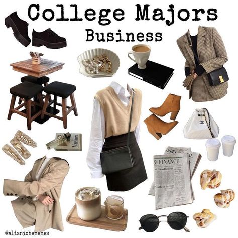 Majors Aesthetic, Business Major Aesthetic, Dark Academia Business, Major Aesthetic, Business Major, College Majors, School Style, Dark Academia Aesthetic, Grad School