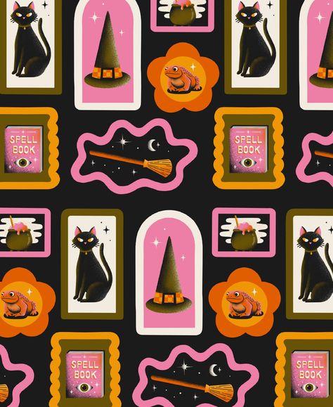 Megan Roy | A quick roundup of art created during previous fall challenges and licensed by @geometry.house to inspire you to join some of this year’s… | Instagram Cute Halloween Graphics, Halloween Vibes Aesthetic, Witch Illustration, Halloween Illustrations, Procreate Ipad Art, Autumn Illustration, Halloween Illustration, Halloween Drawings, Halloween Backgrounds