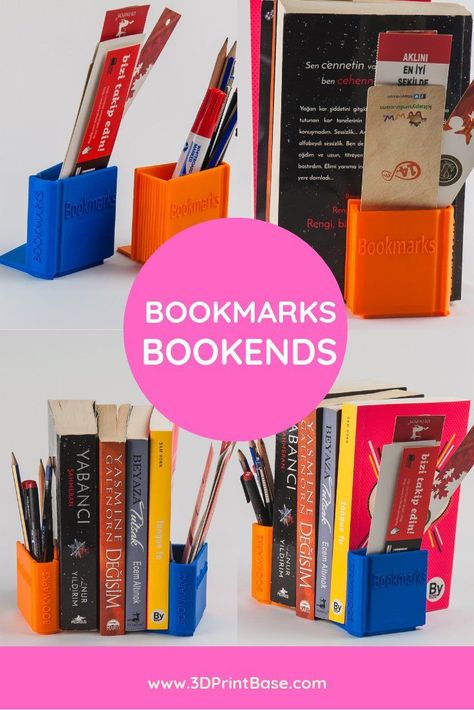 We bring you the best #bookends for #readers.  They can add charm to your #housewarming storage or become #unique #office #decor. It has the capacity to hold #books, store #bookmarks, and house some #pens too. #book #homedecor #bookend #bookmark #officedecor #gift Printed Desk, Bookmark Holder, Kindle Holder, Shelf Accessories, Bookmark Pen, Unique Office Decor, Crochet Bookmark, Unique Office, Nursery Accessories