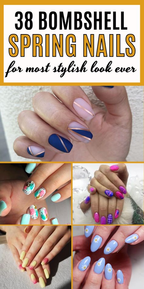 2024 Spring Nail Ideas, Spring Nails Art Designs, April Color Nails, Beautiful Spring Nails, Almost Spring Nails, Gel Nail Ideas Spring, Spring Nails2024, Spring Holiday Nails, 2024 Spring Nail Designs