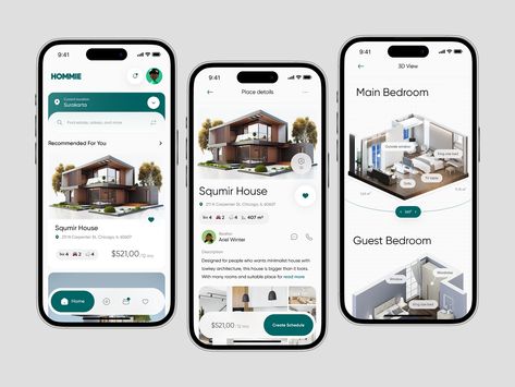 HOMMIE - Real Estate Mobile App by Zhofran Ardyan for Hatypo Studio on Dribbble Book Apartment, การออกแบบ Ui Ux, App Design Trends, Hotel App, House App, Real Estate App, Web Design Creative, App Home Screen, Real Estate Website Design