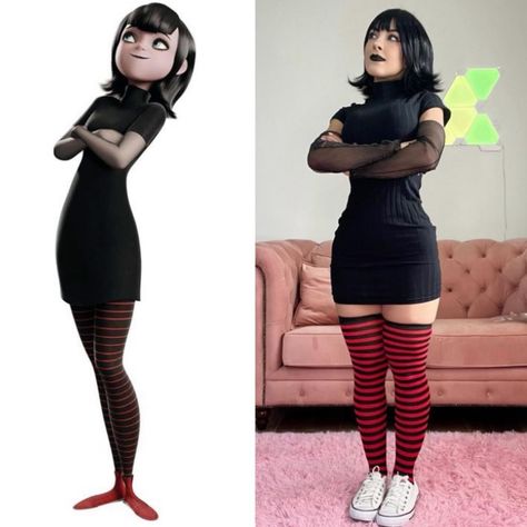 Mavis Dracula Cosplay, Goth Mavis, Mavis Halloween Costume, Goth Halloween Costume Ideas, Mavis Costume, Mavis Cosplay, Black Hair Halloween Costumes, 2022 Costumes, Comic Con Outfits