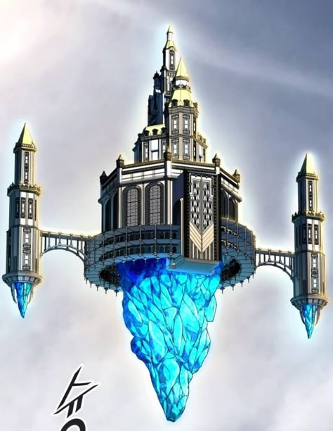 Floating Tower Fantasy Art, Magic Tower Fantasy Art, Fantasy Tower Art, Fantasy Tower Concept Art, Wizard Tower Concept Art, Floating Temple, Mage Tower, Tower Of God, Rpg Map