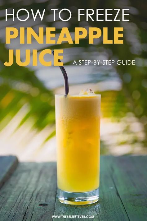 Find out if you can freeze pineapple juice in this short guide.  Get a step-by-step guide that shows you how to freeze pineapple juice properly and safely in the freezer.  #pineapplejuice #pineapples #freezingfood Can You Freeze Pineapple, Freezing Pineapple, Canning Pineapple, Pineapple Juice Recipes, Juice Blends, Freeze Food, Natural Smoothies, Freezing Fruit, Freezing Vegetables