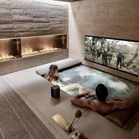 Home Movie Theater, Jacuzzi Room, Home Spa Room, Home Movie, Mobile Home Porch, At Home Movie Theater, Modern Kitchen Design Luxury 2020, Home Theater Design, Deck Decorating Ideas On A Budget