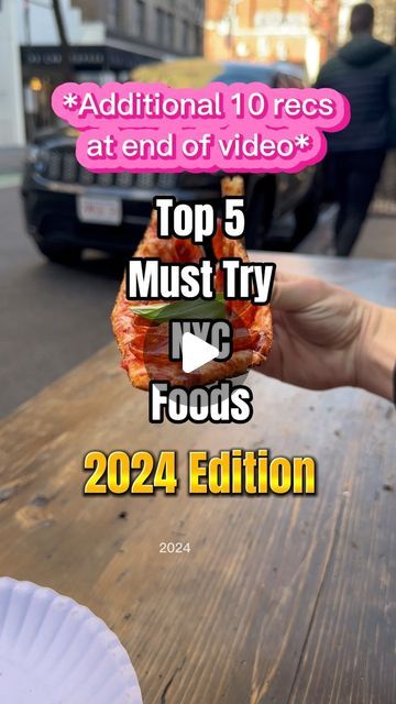 Jeffrey Harnish on Instagram: "Top 5 Must Try NYC Foods 2024 Edition #nyc #food #musttry #travel #tourism #NewYork #visitnyc #nybucketlist" Best New York Restaurants, New York Food Bucket Lists, Where To Eat In Nyc, Best Restaurants In Nyc, Nyc Dessert, New York Eats, New York Food, Ny Trip, Nyc Food