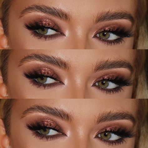 Benefit Cosmetics Brow, Mac Makeup Looks, Bronze Smokey Eye, Bronze Eye Makeup, Bronze Eyeshadow, Bronze Makeup, Smink Inspiration, Looks Party, Professional Makeup Brushes