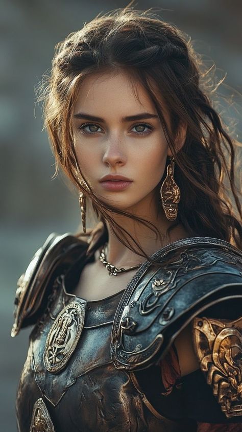 Girl Warrior Aesthetic, Asian Female Character Inspiration, Warrior Princess Makeup, Warrior Woman Aesthetic, Warrior Queen Aesthetic, Warrior Princess Aesthetic, Dramatic Character, Warrior Aesthetic, Character Hairstyles