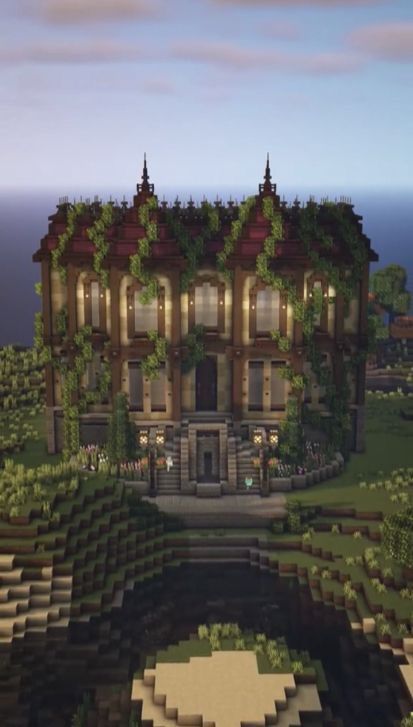 Aesthetic Minecraft Mansion, Mansion Minecraft Ideas, Minecraft Big House Ideas, Minecraft Big House, Minecraft Mansion Ideas, Minecraft Victorian House, Minecraft Mansions, Big Minecraft Houses, Mansion Minecraft