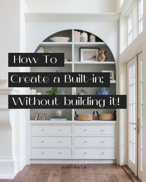 Ariel Arts 🪴 on Instagram: "Love yourself a built-in shelf look? This hack will not only help you if you need something renter-friendly but sometimes, making things can be tedious and time-consuming! Good luck, and as always, don’t forget to save! #interiordesigntips #interiordesignhacks #interiordesigndiy #interiordesignsanfrancisco" Built In Ideas, Cheap Art, Interior Design Diy, Making Things, Built In Shelves, Renter Friendly, Interior Design Tips, Built Ins, Love Yourself