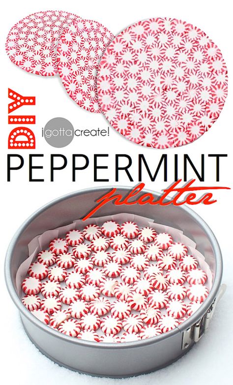 DIY Projects With Old Plates and Dishes - DIY Peppermint Platter - Creative Home Decor for Rustic, Vintage and Farmhouse Looks. Upcycle With These Best Crafts and Project Tutorials http://diyjoy.com/diy-projects-plates-dishes Homemade Christmas Treats, Spring Form Pan, Ideas Decoracion Navidad, Spring Form, Peppermint Candy, Christmas Goodies, Noel Christmas, Homemade Christmas, Parchment Paper