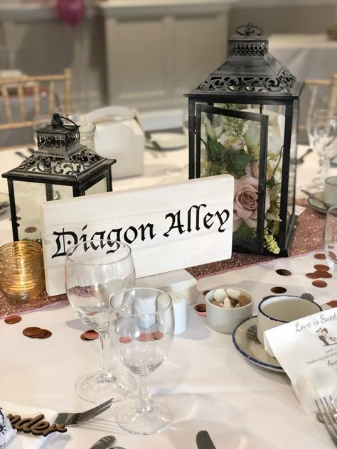 FOR SALE: Hosting a Harry Potter-themed wedding? These handmade Harry Potter table names are perfect for putting a magical spin on your seating plan. Click the link to view the full price and product details! Harry Potter Wedding Dress, Harry Potter Table, Handmade Harry Potter, Harry Potter Bridal Shower, Wedding Table Themes, Cumpleaños Harry Potter, Nerd Wedding, Glume Harry Potter, Harry Potter Wedding Theme