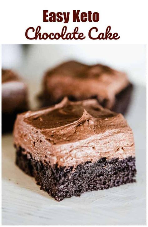 Easy Keto Chocolate Cake - So chocolatey, so rich and YES, it's even KETO!  Of course, I couldn't help topping this delicious cake with a generous slathering of Keto Chocolate Cream Cheese Frosting to make it even more tempting for all the chocoholics out there!  (like myself!) Keto Chocolate Sheet Cake, Keto Chocolate Cream Cheese, Ball Desserts, Keto Party Food, Cake Basketball, Basketball Cakes, Cake Valentine, Cake Fancy, Presentation Food