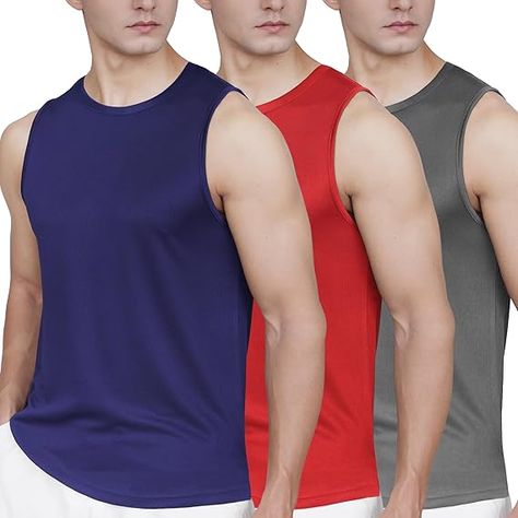 Mens Tank Tops 3 Pack,Sleeveless Muscle T Shirts for Men's Fitness,Quick Dry Gym Tank Top for Men Gym Tanks, Mens Tank, Muscle T Shirts, Gym Tank Tops, Men's Fitness, Men Clothing, Mens Fitness, Mens Tank Tops, Quick Dry