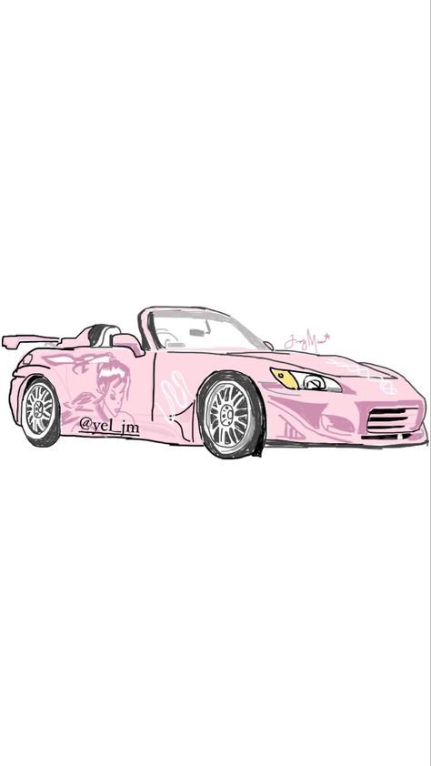 #pink #cars #dibujos #fastandfurious Pink Car Drawing, Pink Iphone Theme, Apple App Icons, Simple Car Drawing, Pink Bmw, Pink Ferrari, Cars Cartoon, Pink Drawing, Pink Cars