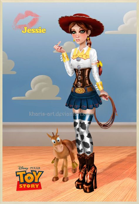 Jessie - Toy Story by *kharis-art on deviantART Toy Story Poster, Jessie Doll, Toy Story Costume, Disney Pin Up, Disney Jessie, Toy Story Costumes, Jessie Toy Story, Modern Toys, Twisted Disney