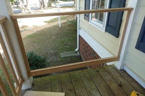 Front Porch Railings Diy, Replacing Porch Posts, Replacing Porch Railing, Diy Front Porch Railing Ideas Cheap, Replace Porch Railing, Diy Porch Renovation, Diy Railing Porch, Add Railing To Front Porch, Diy Porch Railing Ideas