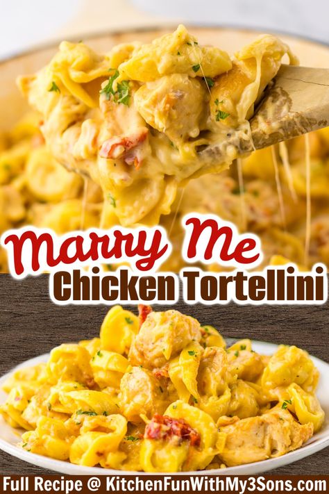 This Marry Me Chicken Tortellini is a quick and tasty dinner perfect for picky eaters and busy weeknights. The luscious, cheesy sauce is filled with delicious flavors — it’s unlikely to have leftovers! Chicken Dinner Ideas For Picky Eaters, Simple Healthy Supper Ideas, Picky Eaters Dinner Ideas, Marry Me Chicken Tortellini Recipe, Marry Me Tortellini, Supper Ideas For Picky Eaters, Easy Dinner For Picky Eaters, Chicken Tortellini Recipes, Tortellini And Chicken