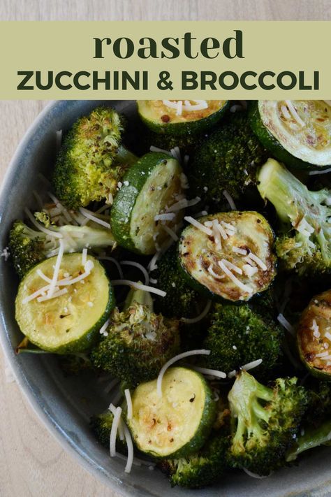 You will love this easy roasted zucchini and broccoli. This is the perfect way to enjoy your favorite veggies! They are roasted to perfection with caramelized, rich garlic and vibrant flavors of lemon. This is an easy sheet pan recipe you can make in less than 30 minutes and pairs well with lots of meals. Zucchini And Broccoli Recipes, Broccoli And Zucchini Recipes, Roasted Broccoli And Zucchini, Zucchini And Broccoli, Zucchini Broccoli, Roasted Zucchini, Roast Zucchini, Pan Recipe, Zucchini Recipe