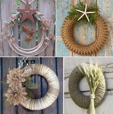 Ways to use rope to create backyard decor Recycle Projects, Coffee Table Pictures, Diy Ottoman, Honey Bee Decor, Pergola Ideas, Rope Decor, Recycled Projects, Bee Crafts, Bee Decor