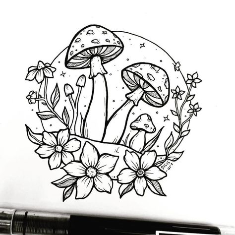 Energy Is Currency, Simple Flower Embroidery Designs, Minimalist Tattoo Ideas, Crystal Drawing, Minimal Drawings, Mushroom Drawing, Spooky Tattoos, Cute Tiny Tattoos, Doodle Art Designs