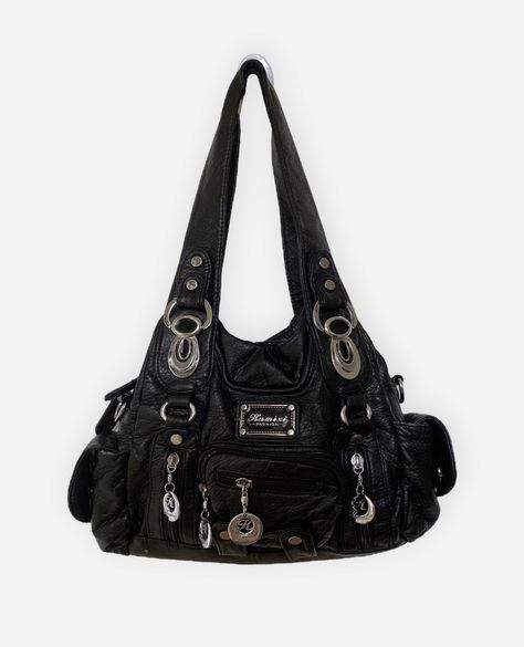 Girly Bags Aesthetic, Y2k School Bag, Grunge Handbag, Leather Bag Aesthetic, Bags Grunge, Grunge Bags, Purses Y2k, Grunge Purse, Grunge Bag