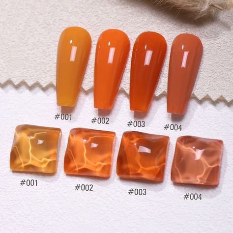 Autumn Leaf Orange Set GEL Nail Polish 8ml 4 Colors | Soak Off UV/LED Gel Polish#Nail #nailcolor #nailpolish Nail Polish Gift, Orange Nail Polish, Crushed Diamonds, Gel Nail Colors, Cat Eye Gel, Rose Nails, Nail Polish Sets, Autumn Leaf, Soak Off Gel