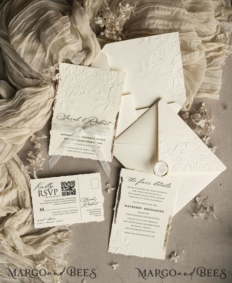 For couples seeking a touch of elegance and romance for their wedding day, the Fine Art Embossed Blind Ivory Gold Wedding Invitation is the perfect choice. Featuring delicate embossed blind details and luxurious gold accents, this invitation exudes sophistication and charm. Another stunning option is the Golden debossed Roses Floral Wedding Invitation, which showcases beautiful floral details in a classic gold debossing technique. This design is perfect for couples looking to add a touch of time Debossed Invitation, Beige Gold Wedding, Glamor Wedding, Boho Style Wedding Invitations, Ivory Gold Wedding, Embossed Wedding Invitations, Ivory Wedding Invitations, Wedding Colors Ideas, Wedding Invitations Uk