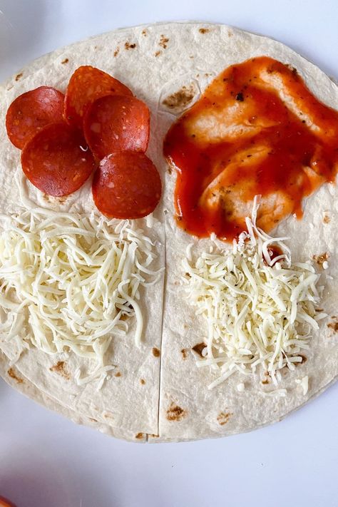 Whip up this easy pepperoni pizza tortilla wrap inspired by the popular TikTok video in just a few easy steps! Delicious and great for kids! This is a great snack or easy pizza that anyone can make in minutes! An easy pepperoni pizza that is ideal for kids pizza lunches. Easy Pepperoni Pizza, Pizza Tortilla, Make A Pizza, Tortilla Wrap, Tiktok Viral, Delicious Pizza, Viral Tiktok, A Pizza, Viral Trend