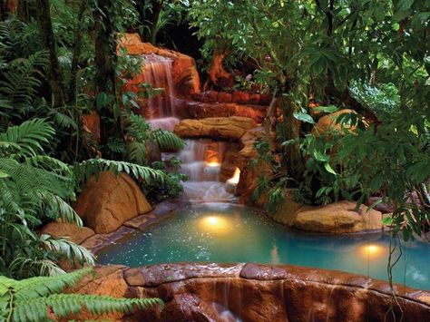 Rio Perdido Hotel Spa, Costa Rica. House Landscaping, Romantic Destinations, Spring Resort, Pretty Places, Dream Destinations, Places Around The World, Dominican Republic, Vacation Destinations, Hot Springs