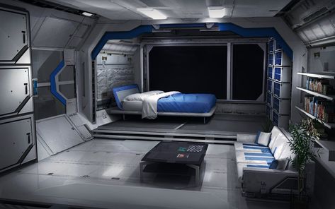 ArtStation - Sleeping Quarters, Sam Brown Sci Fi Interior Design, Sci Fi Bedroom, Spaceship Room, Scifi Interior, Captains Quarters, Concept Vehicles Sci Fi, Sci Fi Architecture, Episode Interactive Backgrounds, Sleeping Quarters