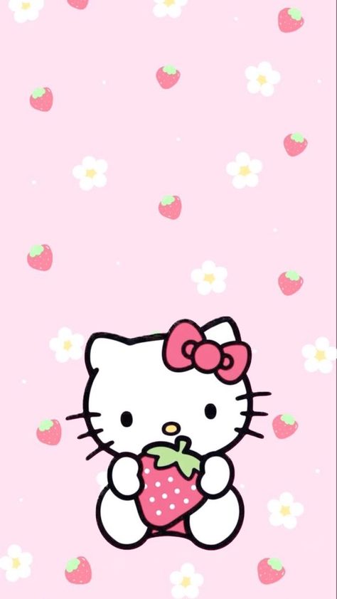 Strawberry Hello Kitty Wallpaper, Strawberry Hello Kitty, Pink Hello Kitty Wallpaper Iphone, Hello Kitty Imagenes, Hello Kitty Wallpaper Hd, Pink Wallpaper Hello Kitty, Hello Kitty Photos, Images Hello Kitty, Walpaper Hello Kitty