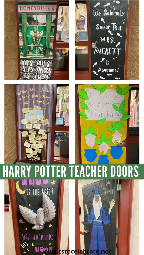 Harry Potter Christmas Classroom Door, Harry Potter Themed Door, Classroom Door Harry Potter, Harry Potter Classroom Door Ideas, Harry Potter Christmas Door Decorations, Harry Potter Door Decorations Classroom, Harry Potter School Decorations, Harry Potter Christmas Door, Harry Potter Classroom Door