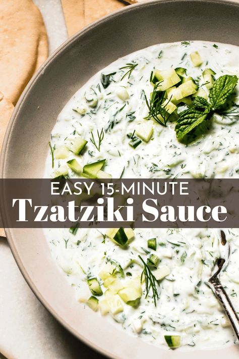 Best Tzatziki Sauce, Make Tzatziki Sauce, Easy Tzatziki Sauce, Tzatziki Sauce Recipe Easy, Easy Tzatziki, Greek Marinated Chicken, Tzatziki Sauce Recipe, Homemade Tzatziki Sauce, Tzatziki Recipes