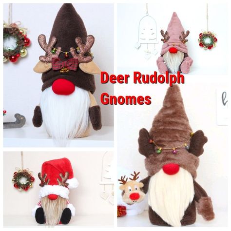 Reindeer Gnome, Christmas Gonk, Winter Wreath Diy, Gnomes Diy, Gnome Christmas, Gnomes Crafts, Plush Pattern, Diy Pattern, Winter Wreath