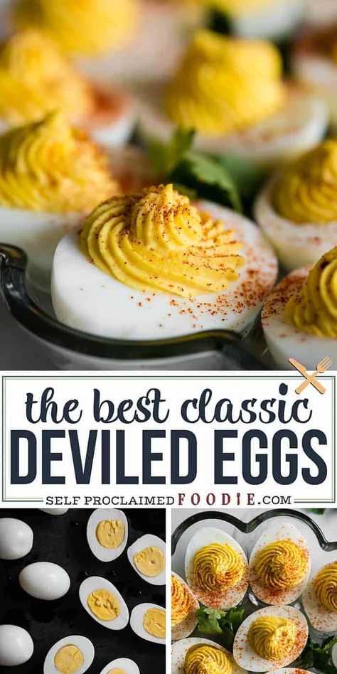 These Classic Deviled Eggs are fantastic as appetizers for parties and holiday celebrations. This traditional deviled egg recipe is simple and turns out perfect every time. Best Deviled Egg Recipe Ever, Devil Eggs, Deviled Egg Recipe, Classic Deviled Eggs, Deviled Eggs Recipe Easy, Devilled Eggs Recipe Best, Deviled Eggs Recipe Classic, Devilled Eggs, Weekend Food