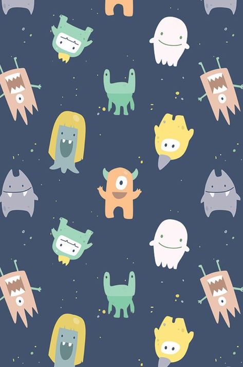 Space Illustration Kids, Cute Monster Wallpaper, Cool Kids Wallpaper, Monster Inc Wallpaper, Kids Aesthetic Wallpaper, Monsters Wallpaper, Child Wallpaper, Kid Wallpaper, Monster Wallpaper