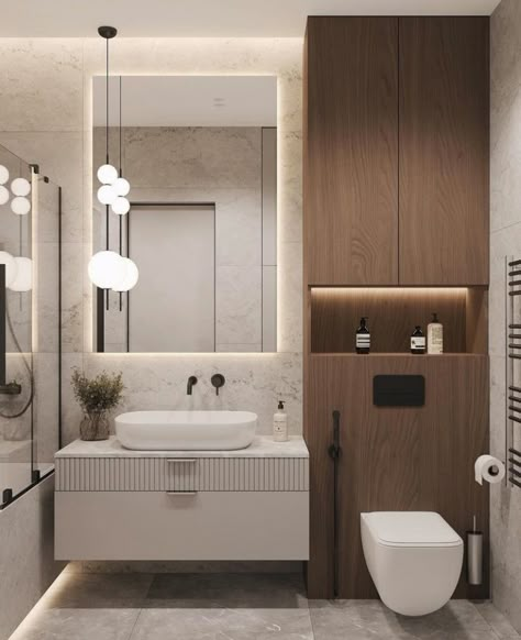 Bathroom Design Small Minimalist, Small Washroom Design, Minimalist Small Bathrooms, Bathroom Interior Design Modern, Baths Interior, Modern Living Room Wall, Bathroom Decor Luxury, Washroom Design, Aesthetic Bathroom