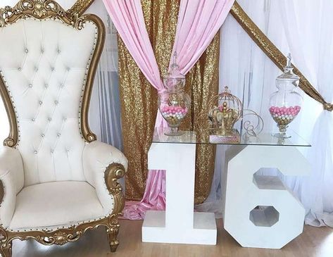 Pink & Gold Royal Princess Sweet 16 Party - Princess Pink Sweet 16 Tropical Sweet 16, Sweet 16 Birthday Party Ideas, 16 Birthday Party Ideas, Cinderella Sweet 16, Princess Sweet 16, Sweet 16 Party Themes, Sweet 16 Party Favors, Sweet 16 Centerpieces, Sweet 16 Party Decorations