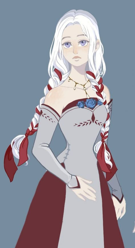 Daella Targaryen, Long White Hair, Targaryen Art, Asoiaf Art, Queen Outfit, Violet Eyes, Game Of Thrones Art, Dragon Games, Royal House