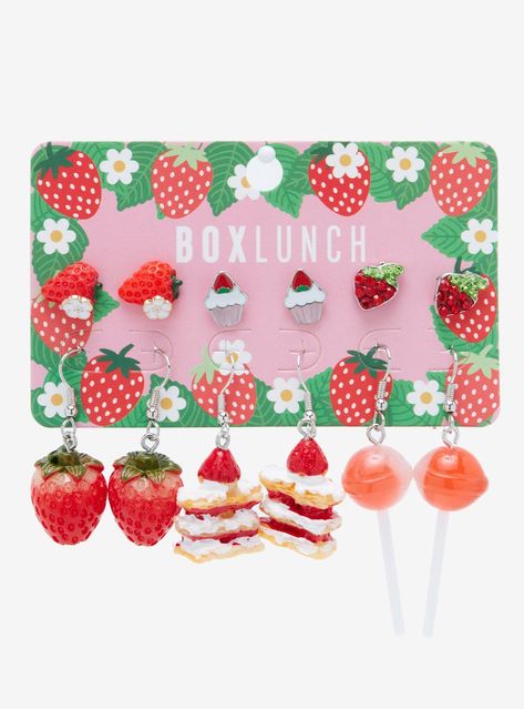 Strawberry Shortcakes, Krusty Krab, Sweet Accessories, Fruit Dessert, Strawberry Fruit, Fruit Desserts, Girly Jewelry, Floral Earrings, Dream Jewelry